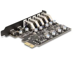Delock USB 5 Gbps PCI Express x1 Karte zu 5 x extern Typ-A + 2 x extern USB Type-C™ Buchse