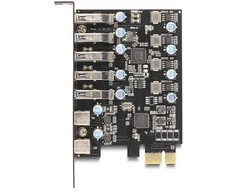 Delock USB 5 Gbps PCI Express x1 Karte zu 5 x extern Typ-A + 2 x extern USB Type-C™ Buchse