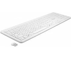 Delock USB klaviatūra 2,4 GHz belaidė balta (plokščia)