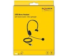 Delock 27177 - USB-Mono-Ausinės su Lautstärkeregler ultra-lengvos