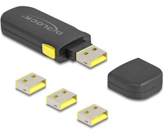 Delock DeLOCK 22031 prievadų blokatorius Prievado užraktas su USB Type-A raktu Juoda, Geltona 1 vnt.