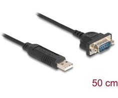 Delock USB RS-232 Adapteris USB 2.0 zu D-Sub 9 Stecker mit Muttern kompaktem seriellen Steckergehäuse 50 cm