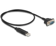 Delock USB RS-232 Adapteris USB 2.0 zu D-Sub 9 Stecker mit Muttern kompaktem seriellen Steckergehäuse 50 cm