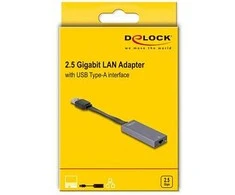 Delock USB Typ-A Netzwerk Adapteris 2,5 Gigabit LAN 1 x RJ45 slim