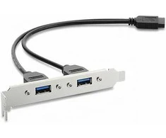 Delock USB Typ-E Key B Stecker zu 2 x USB 5 Gbps Typ-A Buchse mit Slotblech Anschlusskabel 35,5 cm