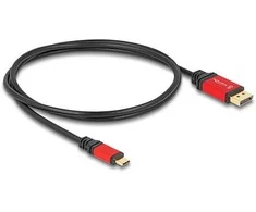 DELOCK ?USB Type-C zu DisplayPort Kabelis DP Alt Mode 8K 30 Hz mit HDR Funktion 1m raudona