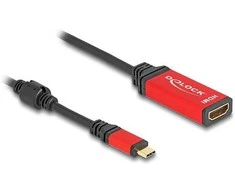 DELOCK USB Type-C zu HDMI Adapteris DP Alt Mode 8K 60 Hz mit HDR Funktion raudona