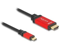 DELOCK ?USB Type-C zu HDMI Kabelis DP Alt Mode 8K 60 Hz mit HDR Funktion 2m raudona