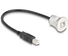 DELOCK USB2.0 Typ-B Einbaubuchse mit Kabelp. St. Alu.30cm