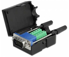 Adapteris AV Delock VGA15 wtyk do bloku zacisków su obudową (66258)
