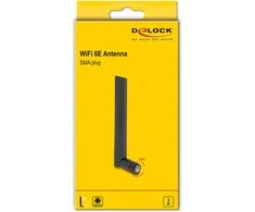 DELOCK WiFi 6E Antenne SMA Stecker 3 dBi omnidirektional mit Kippgelenk juodas