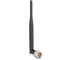 Delock WiFi 7 Antenne N Stecker 2 - 3 dBi 20,6 cm omnidirektional mit Kippgelenk und flexiblem Material juodas