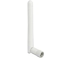 Delock WLAN 802.11 b/g/n Antenne RP-SMA Stecker 2 dBi omnidirektional mit Kippgelenk baltas
