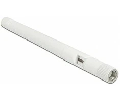 Delock WLAN 802.11 b/g/n Antenne RP-SMA Stecker 2 dBi omnidirektional mit Kippgelenk baltas