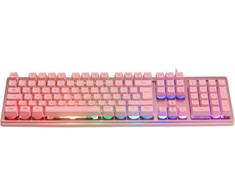 Klaviatūra Deltaco Deltaco PK75 žaidimų klaviatūra su membrana RGB rožinė