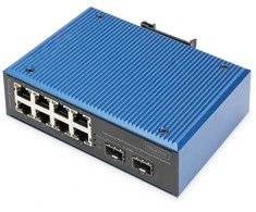 Šakotuvas Jungiklis Digitus DIGITUS Industrial 8+2-Port Fast Ethernet PoE Switch 8 Port PoE FE RJ45 2 GE SFP prievadai