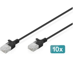 Digitus Patchcord Slim Cat.6 U/UTP LSZH 2m juoda 10 vnt. (DK-1618-020S-BL-10)
