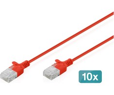 Digitus Patchcord Slim Cat.6 U/UTP LSZH 2m raudona 10 vnt. (DK-1618-020S-R-10)