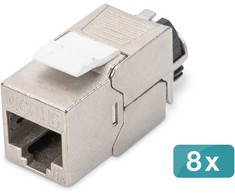 Digitus DIGITUS CAT 6A Keystone modulis, ekranuotas kabelių tvarkykle 8 vnt