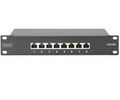 DIGITUS CAT 6A, E klasės komutacinė panelė, ekranuota, juoda