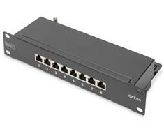DIGITUS CAT 6A, E klasės komutacinė panelė, ekranuota, juoda