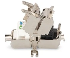 Assmann Electronic „Assmann“ elektroninė DIGITUS lauko užbaigimo mova CAT 6A 500 MHz, skirta AWG 22-26 visiškai ekranuotai trapecinio dizaino 26x35x80 mm