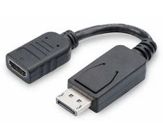 DIGITUS DisplayPort -> HDMI Adapteris/Konverter, 0,15m, schw.