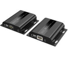 Assmann Electronic DIGITUS HDMI IP ilgintuvas 4K/60Hz 120/200 m PoE One-to-Many CAT Juodas