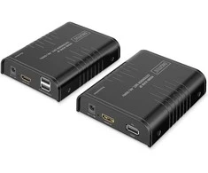 Assmann Electronic DIGITUS HDMI IP KVM ilgintuvo rinkinys 4K/60Hz 120/200 m „One-to-Many“ CAT Juodas