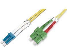Digitus DIGITUS Professional – Patch – Kabelis – SC/APC Vieno režimo (M) iki LC/UPC Vieno režimo (M) – 1 m – Stiklo pluoštas – 9 / 125 Mikronų – OS2 – Įkraunamas, be halogenų