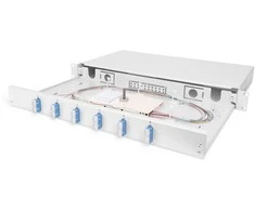 DIGITUS LWL Spleißbox 1HE bestückt 6x SC DX OS2 grau