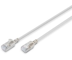 Digitus CAT 6A klasa Ea, F/FTP, skrętka patch, Cu, LSZH, AWG 32/7, ilgis: 0,3 m, pilka