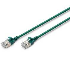 Digitus CAT 6A klasa E, F/FTP, skrętka patch, Cu, LSZH, AWG 32/7, ilgis: 0,3 m, žalia