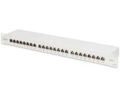 DIGITUS Patchpanel 1HE 24-Port Cat6a geschirmt lichtgrau