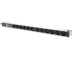 DIGITUS PDU 1HE 12xSchuko 16A Ausgnge 230V/16A juodas