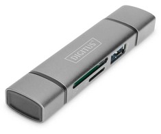 DIGITUS Reader USB-C + USB 3.0, SD + Micro SD + USB3.0 OTG