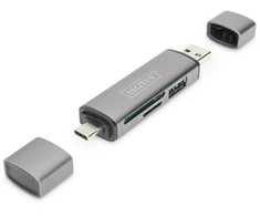 DIGITUS Reader USB-C + USB 3.0, SD + Micro SD + USB3.0 OTG