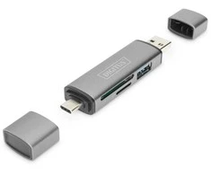 DIGITUS Reader USB-C + USB 3.0, SD + Micro SD + USB3.0 OTG