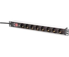 DIGITUS Steckdosenleiste 8-fach 19 Alu. 1HE 2m juodas
