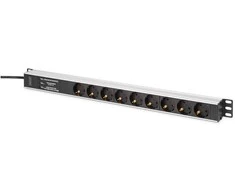 DIGITUS Steckdosenleiste 9-fach 19 Alu. 1HE 2m juodas