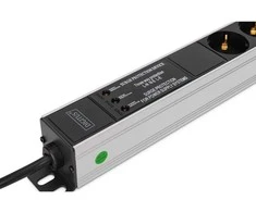 DIGITUS Steckdosenleiste 9-fach 19 Alu. 1HE 2m juodas