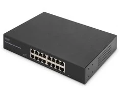 Šakotuvas Digitus 16-PORT GBIT SWITCH 19ZOLL UNMA - 16-PORT 10/100/1000BASE-T