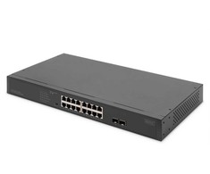 Šakotuvas Digitus 16-PORT GBIT SWITCH 19ZOLL UNMA - 2-PORT GBIT SFP UNMA POE SWITCH