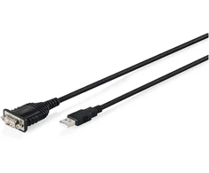 Digitus Kabelis adapter usb 2.0 do rs232 (db9) | chipset ftdi (ft232rnl) | pvc, juoda | mocowanie w tulejkach gwintowanych | 1.8m