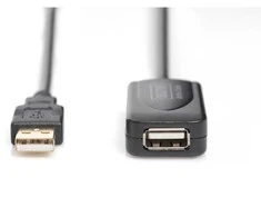 DIGITUS USB 2.0 Verlängerungskabel Typ A -A St/Bu 5.0m, sw