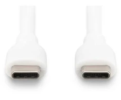 „Digitus“ silikoninis jungiamasis kabelis USB-C - USB-C, USB 2.0 60W, 0,5m Baltas