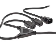 Assmann Electronic DIGITUS maitinimo laido skirstytuvo kabelis C14 - 2x C13 M/F 1.7m H05VV-F3G 1.0qmm/0.75qmm bl