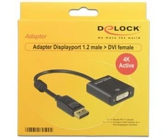 DELOCK Adaptorcable DisplayPort 1.2 kištukas > DVI 24+5 lizdas juodas 4K Active