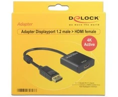DELOCK Adaptorcable DisplayPort 1.2 kištukas > HDMI lizdas juodas 4K Active