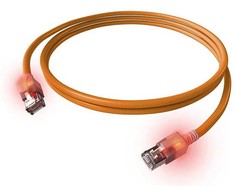 Easylan Kabelis krosowy EasyLan S/FTP DualBoot LED Cat.6A, RJ45 / RJ45, LSOH, oranžinė, 7,5 m